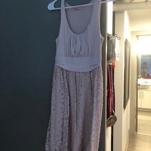light pink cotton dress with lace overlay